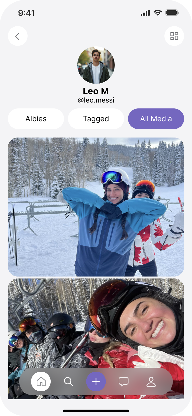 Albie media grid at sixty percent zoom